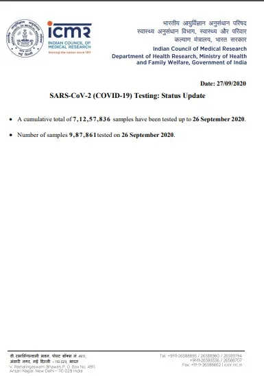 india coronavirus samples tested icmr 